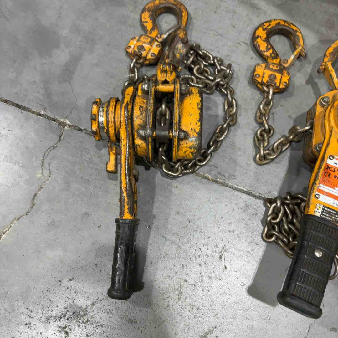 KITO/キトー レバーブロック L5型 LB016 荷重1.6t/1.6トン 揚程1.5m レバーホイスト ガッチャ 荷揚げ機 荷締め 3台セット【川口店】