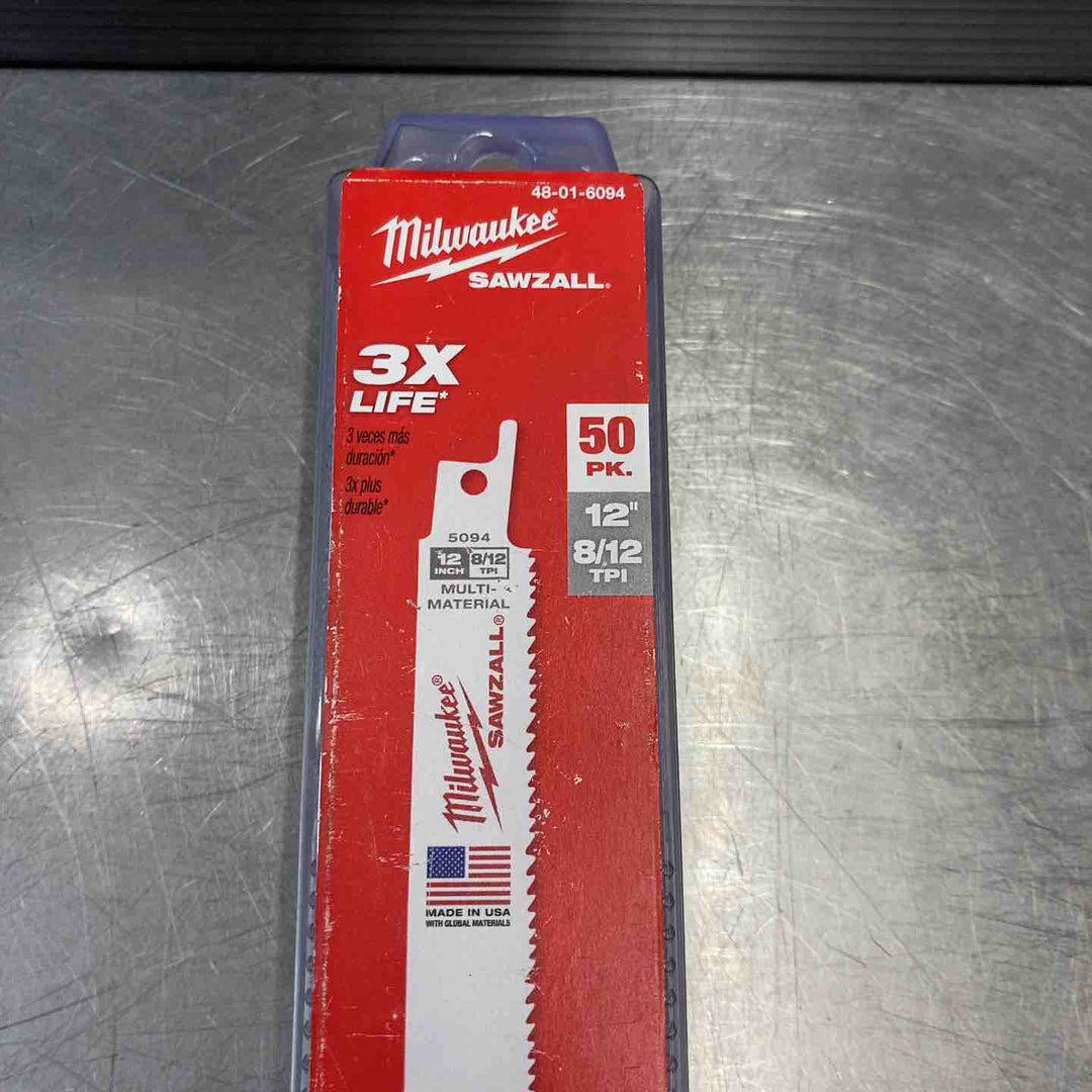 【未使用品】ミルウォーキー(Milwaukee) レシプロソーブレード まとめ 8/12TPI 48-01-6094 18TPI 48-00-8788 計3ケース(100枚) 【東大和店】