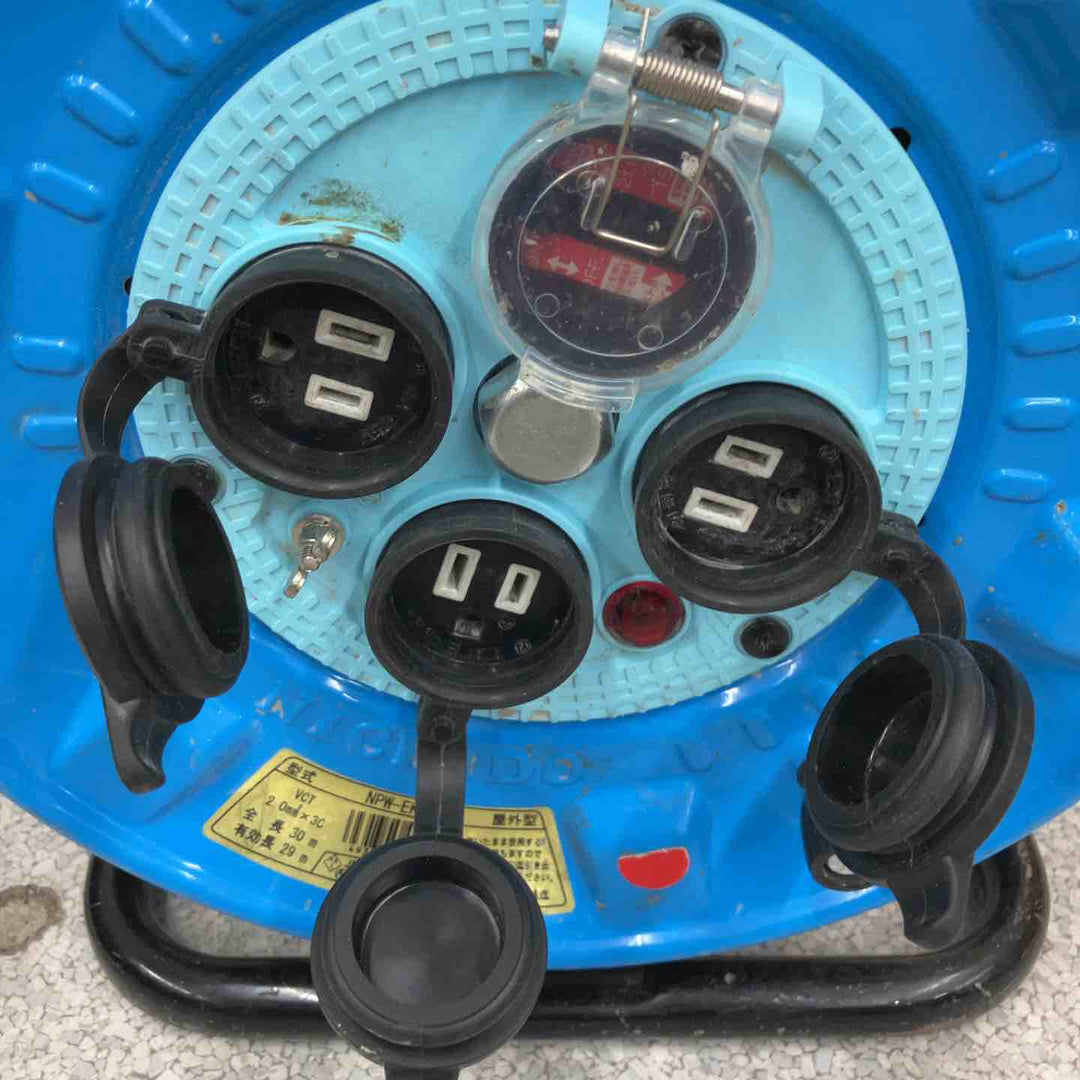 ◇日動(NICHIDO) 電工ドラム NPW-EK33YS コードリール  温度センサー付き 30ｍ 防雨型【八潮店】