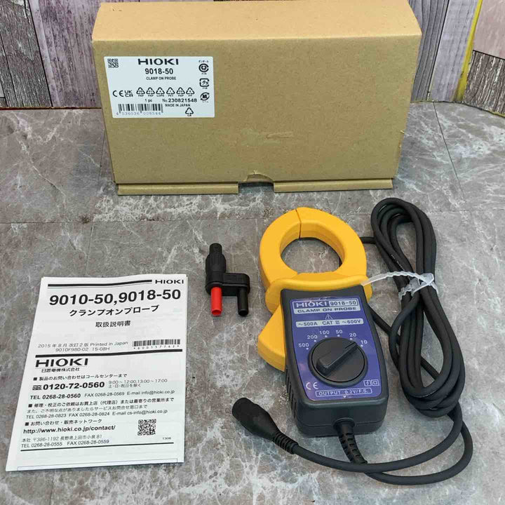 ◇HIOKI (日置電機) クランプオンプローブ 9018-50 ※9704変換アダプタ付き【八潮店】