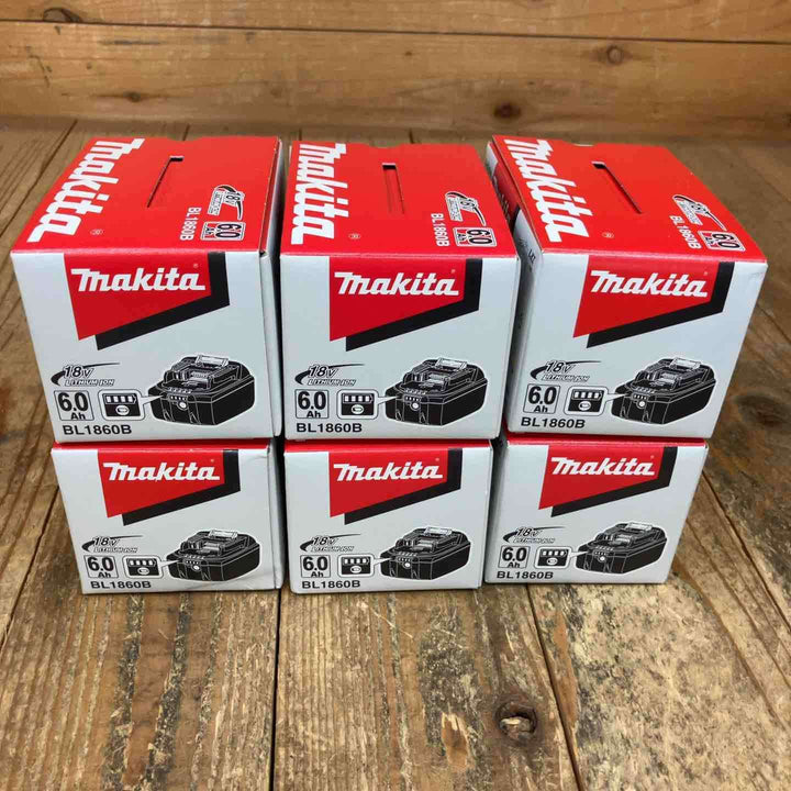 【未使用品】純正品 マキタ(makita) リチウムイオンバッテリー 18V/6.0Ah BL1860B 6個セット まとめ売り【所沢店】