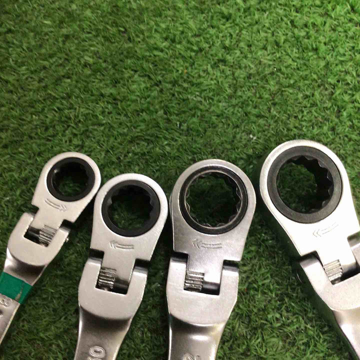 中古美品 ■TONE 首振ラチェットめがねレンチセット 10pcs〔品番:RMF100〕