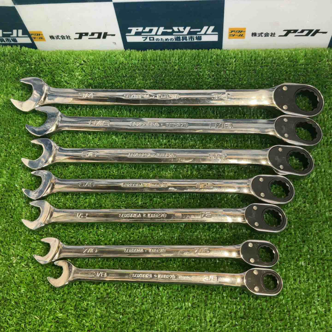 スナップオン(Snap-on) ラチェットコンビネーションレンチ 7本セット SOXRR12A 14A 16A 18A 20A 22A 24A【草加店】