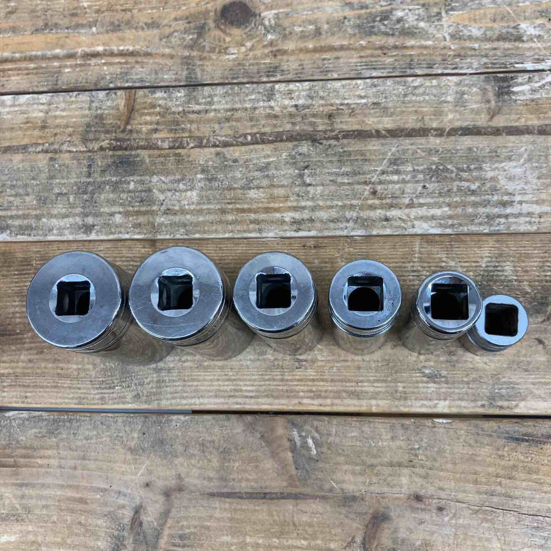 【中古品】 スナップオン(Snap-on) インチ ソケットまとめ S381、S361、S301、S261、TS221、SW221 6個セット 3/8 ディープ ショート 【東大和店】