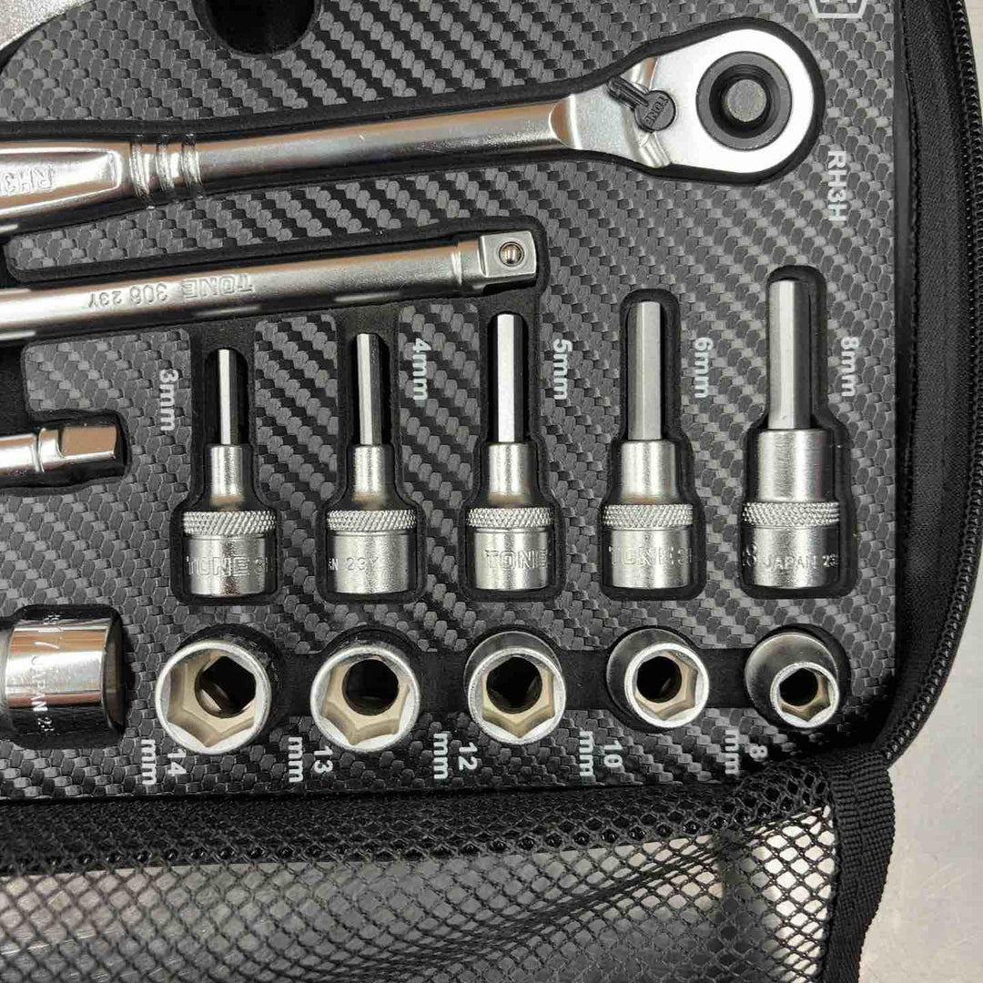 【中古美品】トネ(TONE) ツールバッグセット TSX3172 差込角9.5mm(3/8") ブラック 内容21点【所沢店】