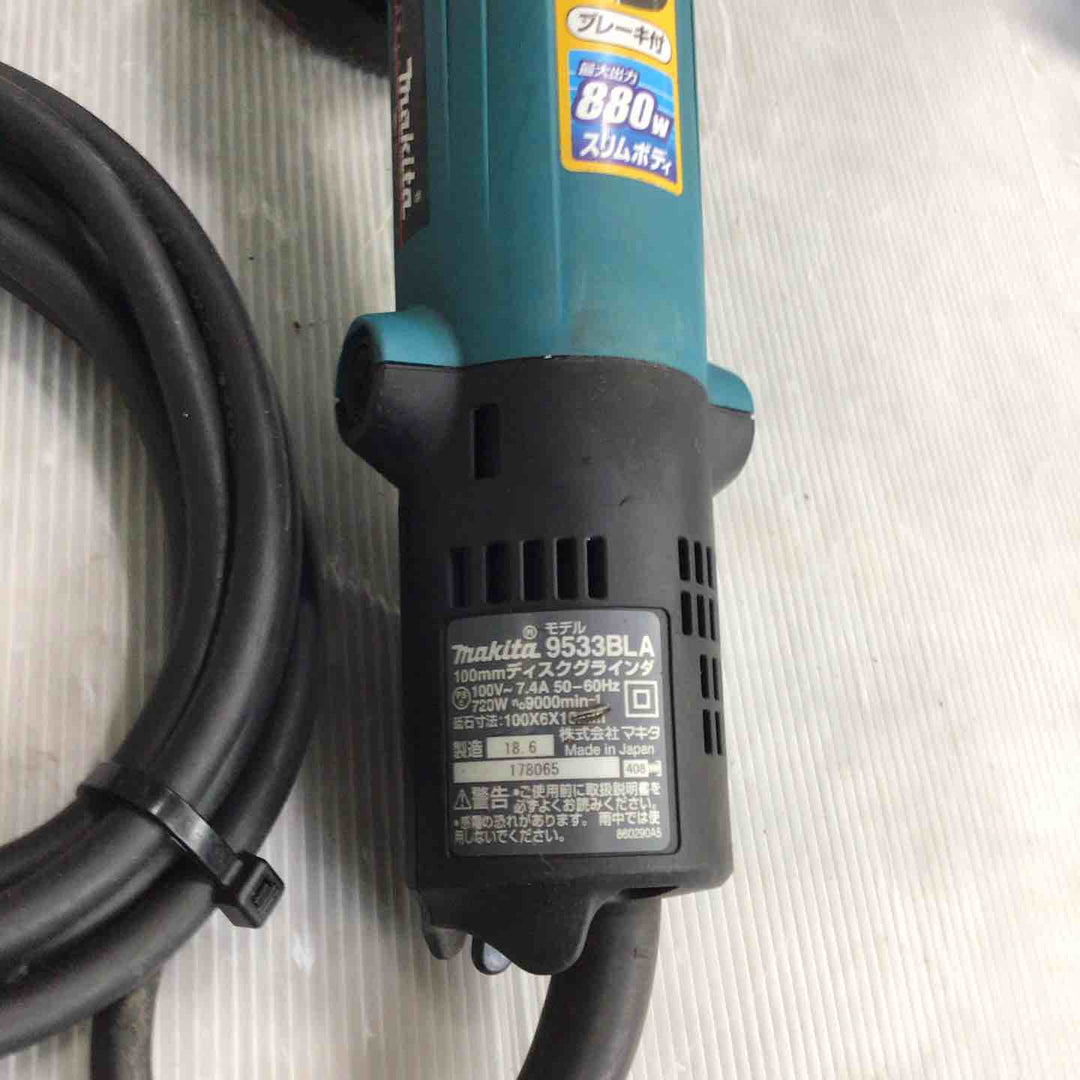 ☆マキタ(makita) ディスクグラインダ 低速高トルク ブレーキ付 100mm 9533BLA【草加店】