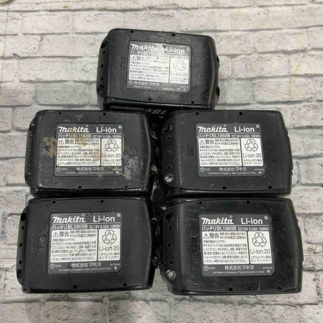 【現状品】②★マキタ(makita) リチウムイオンバッテリー 18V/6.0Ah BL1860B 10個セット 保証なし【川口店】
