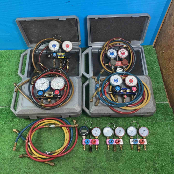 【動作未確認/ジャンク品扱い】TASCO/タスコ ROBINAIR ゲージマニホールド R410A R32 R404A R407C R507A まとめ売り【岩槻店】