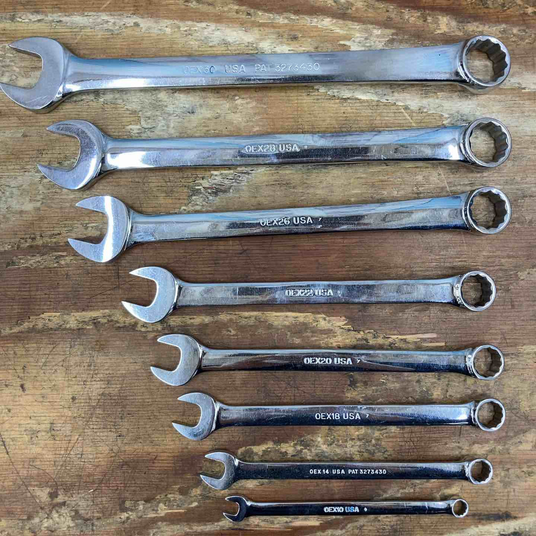 【中古品】▲スナップオン(Snap-on) コンビネーションレンチセット 8本 OEX30/28/ 26/ 22/ 20/18/ 14/10 旧ロゴ インチ【柏店】