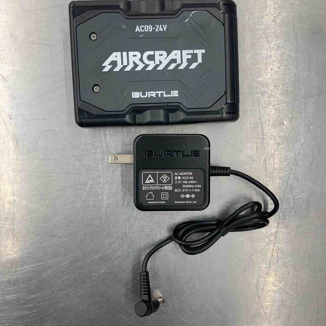 バートル(BURTLE) AIRCRAFT AC09 24V リチウムイオンバッテリー(未使用)+ファンユニット AC09-2(中古)　セット品【所沢店】