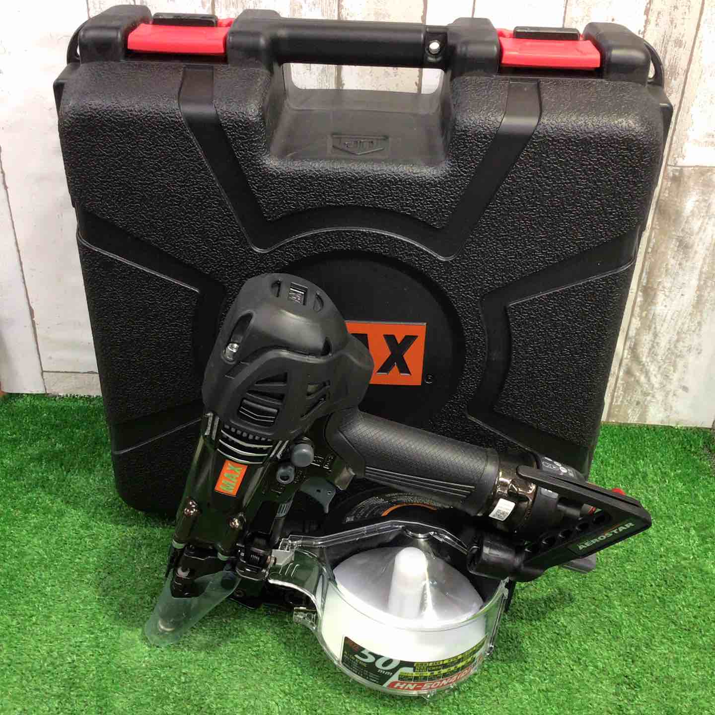 ☆マックス(MAX) 高圧エア釘打ち機 HN-50N4(D)_アンバーオリーブ【町田