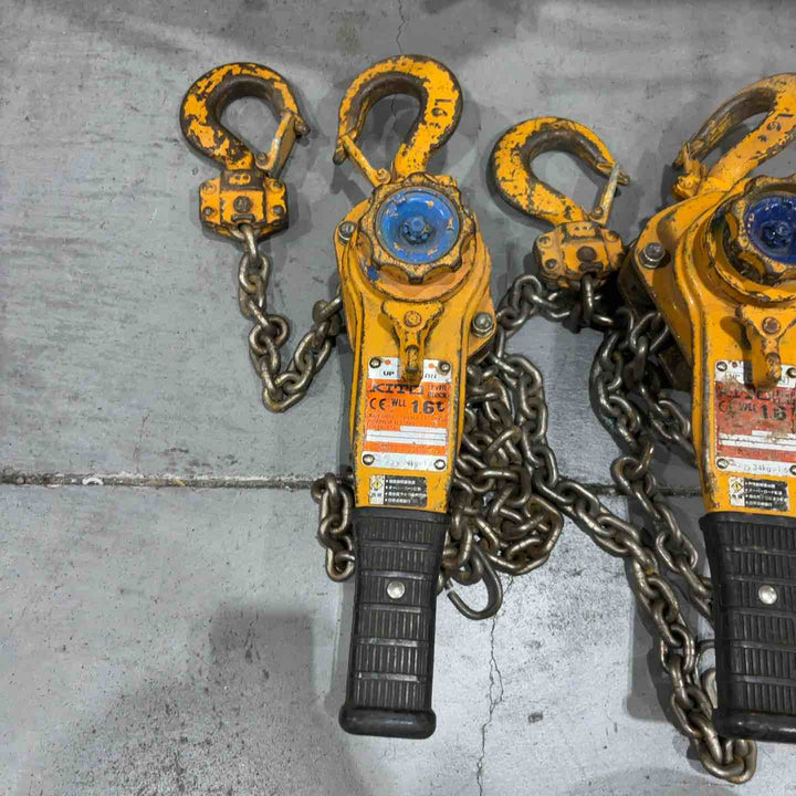 KITO/キトー レバーブロック L5型 LB016 荷重1.6t/1.6トン 揚程1.5m レバーホイスト ガッチャ 荷揚げ機 荷締め 3台セット【川口店】