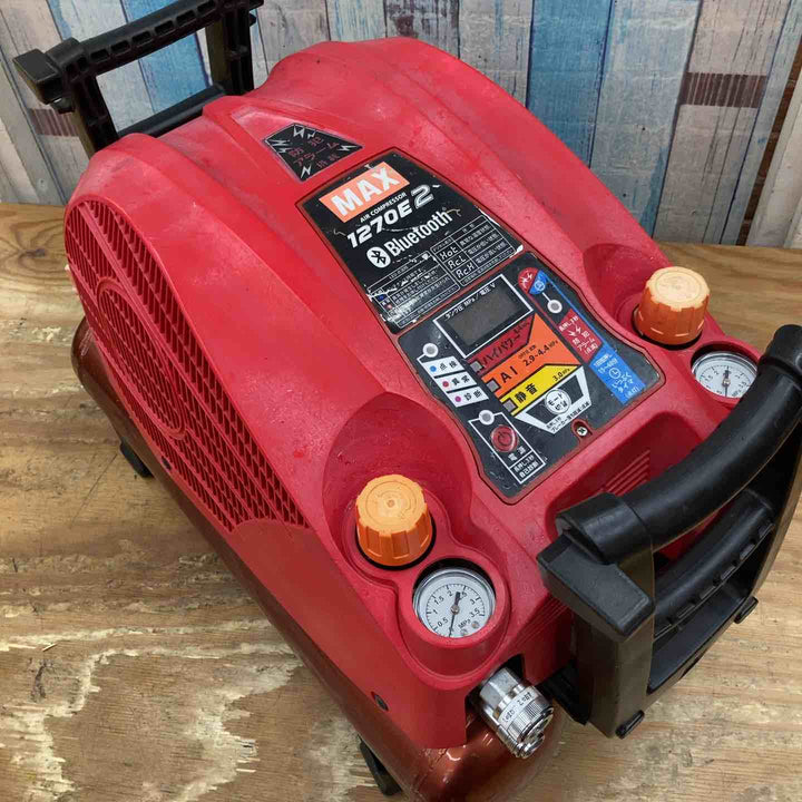 【中古品】★マックス(MAX) エアコンプレッサー AK-HH1270E2_レッド 高圧専用【柏店】