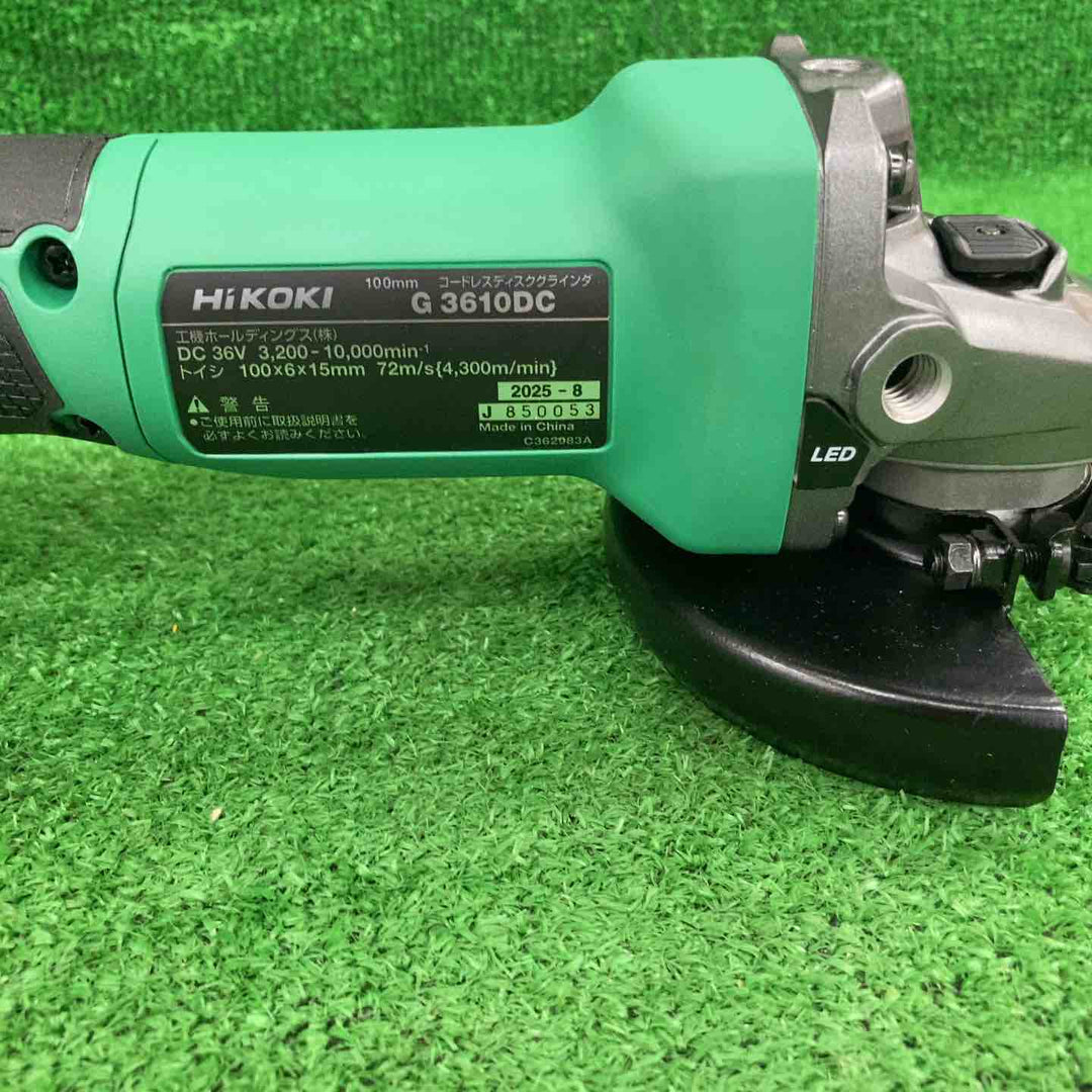 ★ハイコーキ(HIKOKI ※旧:日立工機) 100mmコードレスディスクグラインダ G3610DC(NN)【川崎店】