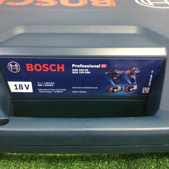 ボッシュ(BOSCH) コードレスインパクトドライバーインパクトレンチ兼用(GDX18V-200H)+コードレスドライバードリル(GSR18V-55) コンボキット GDX18V200GSRN 青【町田店】
