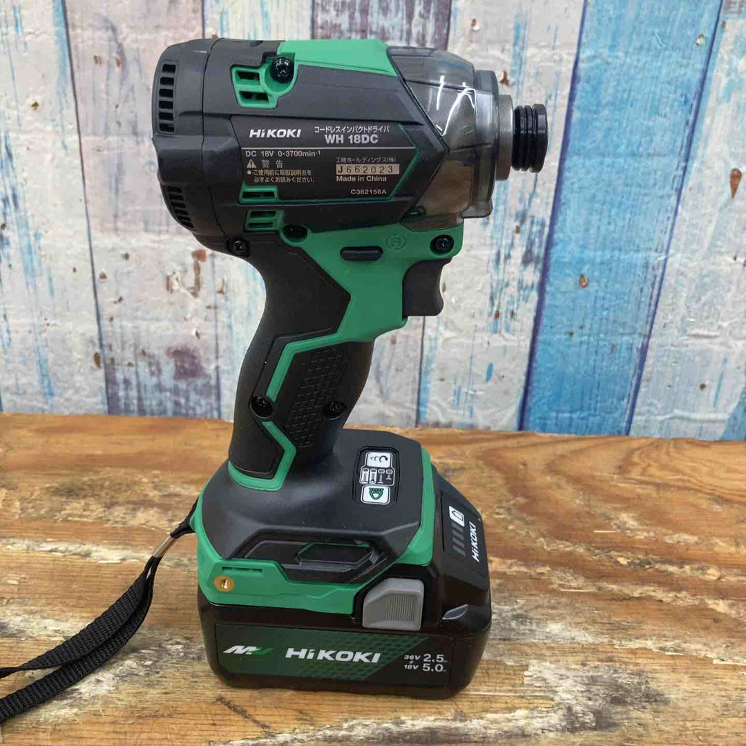 ◇HiKOKI(ハイコーキ) 18V 充電式 インパクトドライバ WH18DC  バッテリー1個・充電器・ケース付 WH18DC(XPZ), アグレッシブグリーン【柏店】