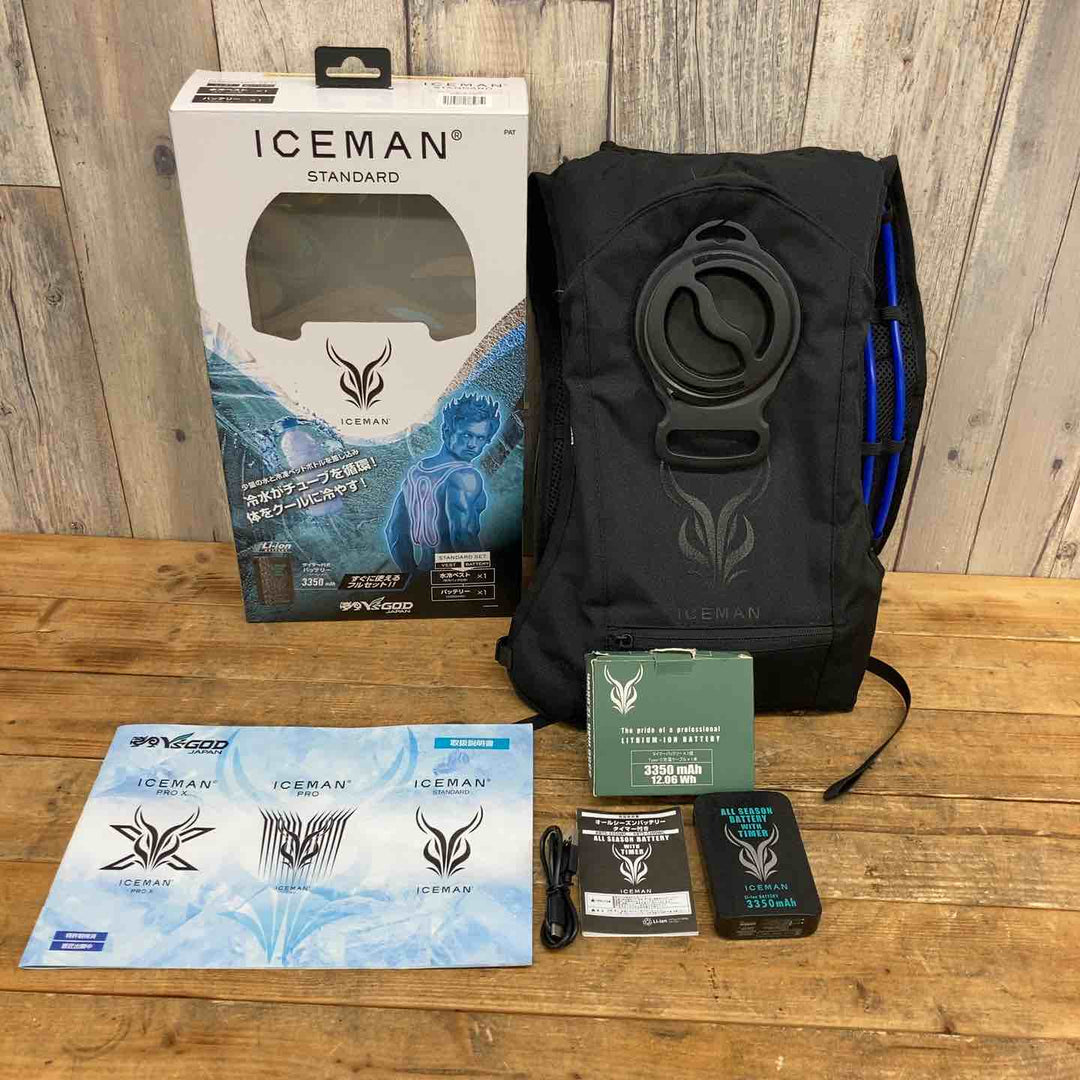 【中古美品】 【猛暑に】 ワイズゴッド(Y's GOD The pride of a professional.) アイスマンベスト ICM3-BLV-SET ブラック 空調服 水冷 フルセット品 【東大和店】