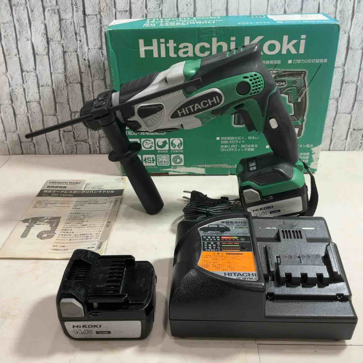 ★ハイコーキ(HIKOKI ※旧:日立工機) コードレスハンマドリル DH14DSL(2SLCK) 14.4V 動作確認済み【川口店】
