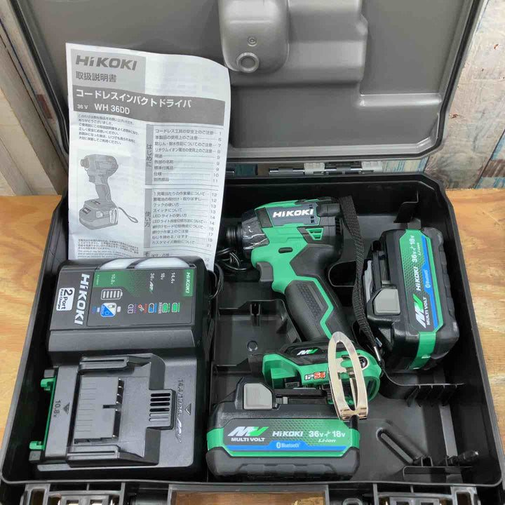 【美品】★ハイコーキ(HIKOKI ※旧:日立工機) コードレスインパクトドライバ アグレッシブグリーン WH36DD(2XHLSZ) 36V フルセット【柏店】