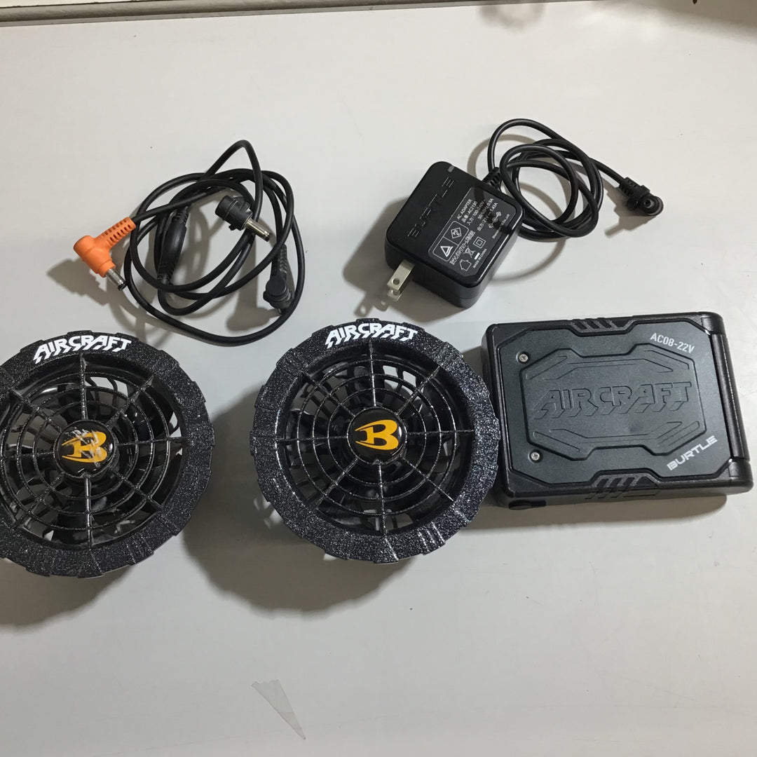 【中古品】BURTLE バートル エアークラフト ファンユニット アーバンブラック AC08-2 64 F 22Vリチウムイオンバッテリー マットブラック AC08 78 F セット品【戸田店】