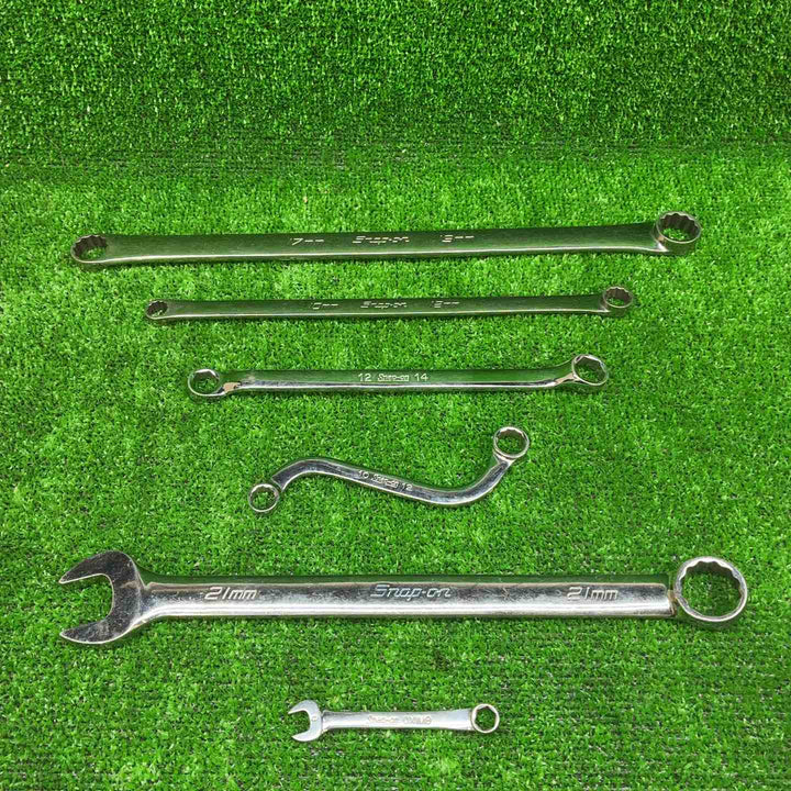 スナップオン S型レンチ SBXM1012、コンビネーションレンチ OEXM210B、OXIM8、ロングストレートメガネレンチ XDHFM1719、XDHFM1012、メガネレンチ XBM1214S 6点セット【藤沢店】