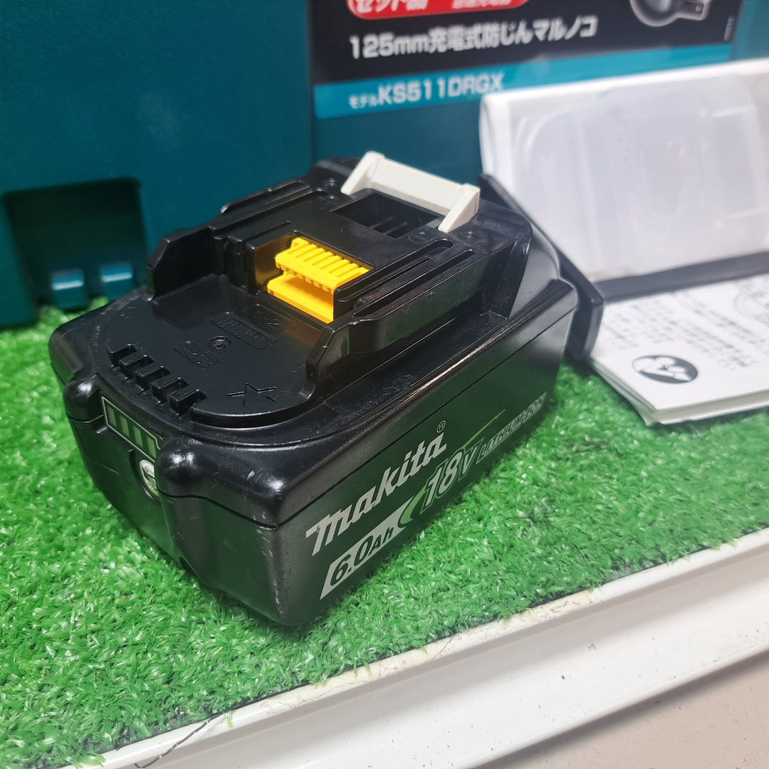 【美品】★マキタ(makita) コードレス防じん丸のこ KS511DRGX バッテリー1個付き、新品の純正刃付き【岩槻店】