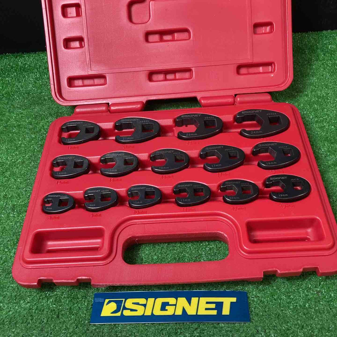 【中古品】シグネット(SIGNET) 1/2ドライブ クローフットレンチセット 46408-46424 15個セット【岩槻店】