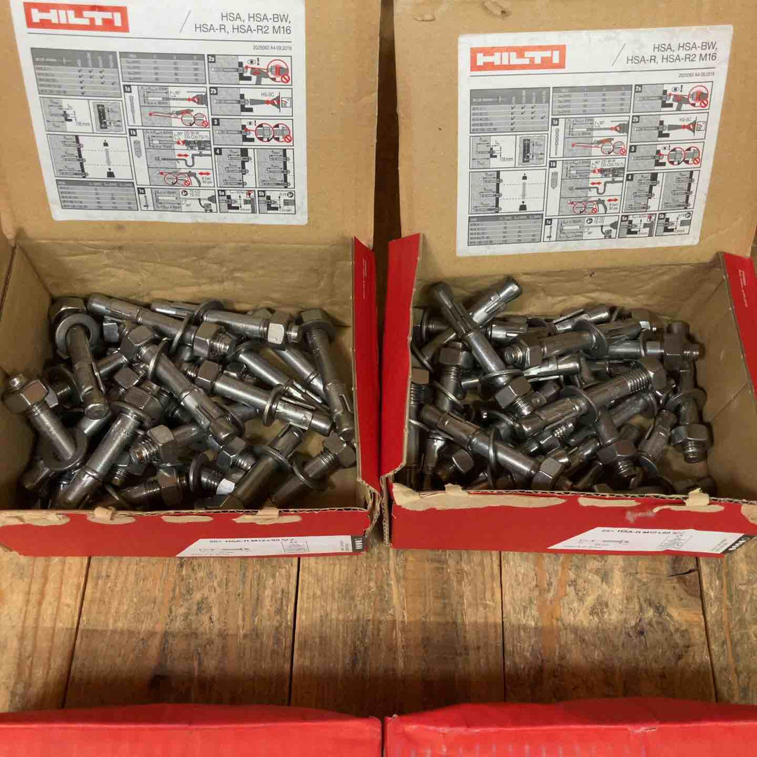 ヒルティ(HILTI) ステンレス製ウェッジ式アンカー HSA-R M12×85 5/-/- 25本入り4箱 計100本※箱に凹みや破れがあります【所沢店】
