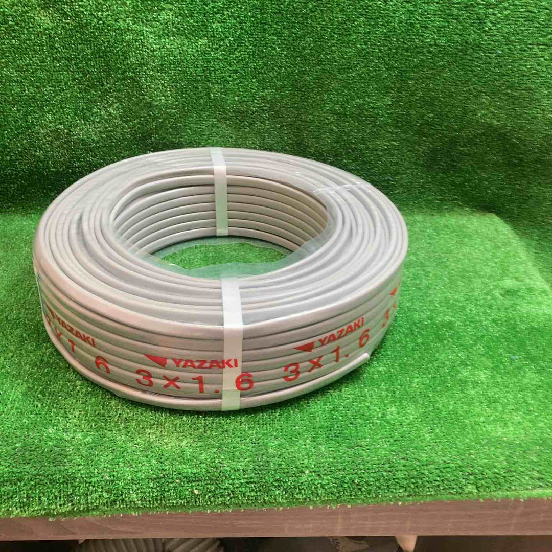 矢崎 VVFケーブル 1.6mm×3芯 100m巻 (灰色) VVF1.6mm×3C×100m YAZAKI【川越店】