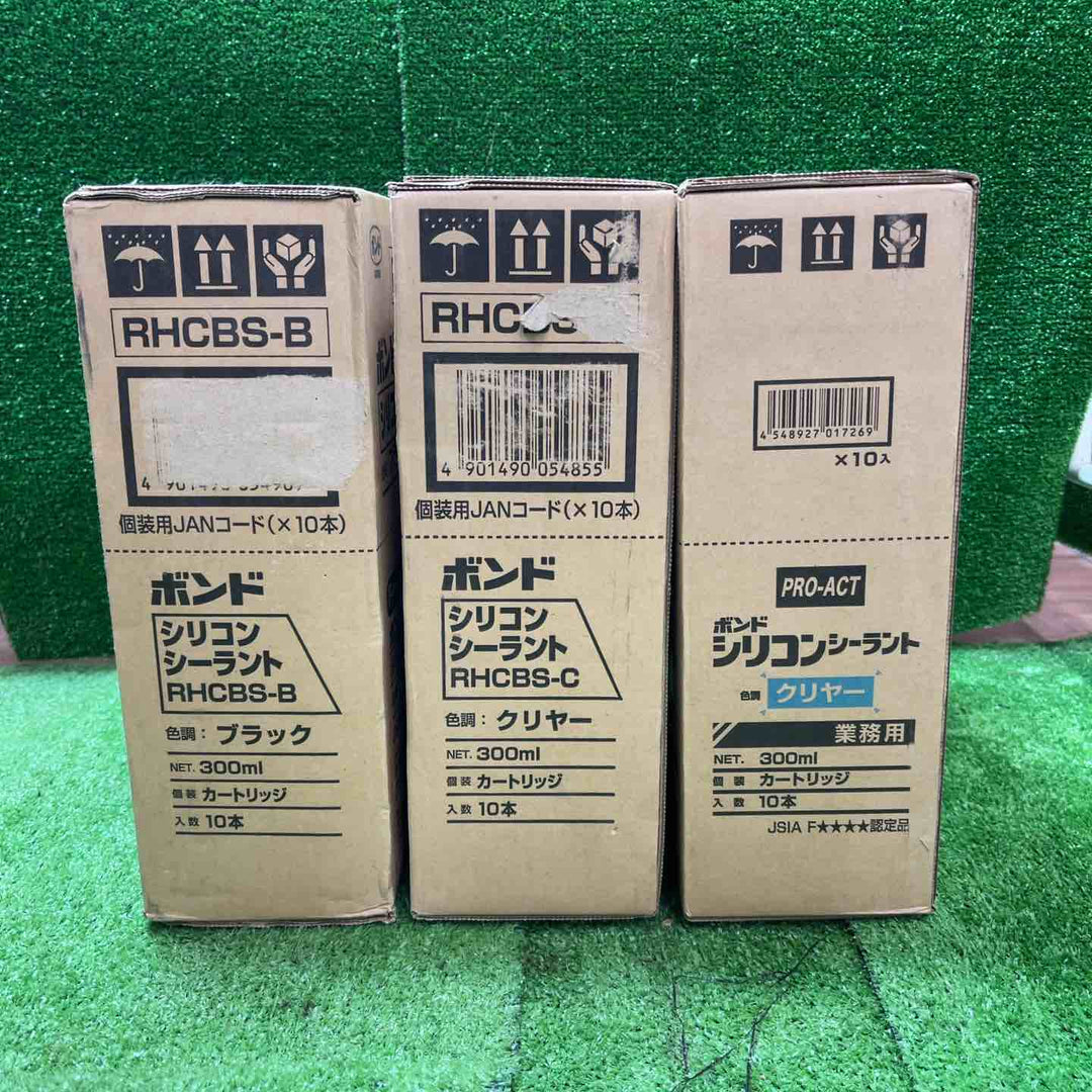 ボンド シリコンシーラント クリヤー、ブラック 300ml 計30本まとめ シーリング材 RHCBS-C/B【桶川店】