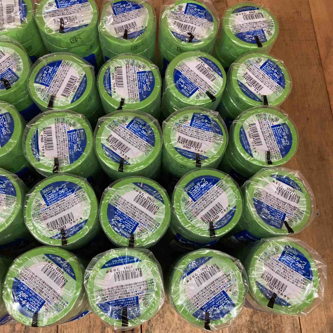 セキスイ(SEKISUI) 積水 エスロンテープ No.360 V360R01 塩化ビニル (0.2mmx19mmx10ｍ・緑)300個【所沢店】