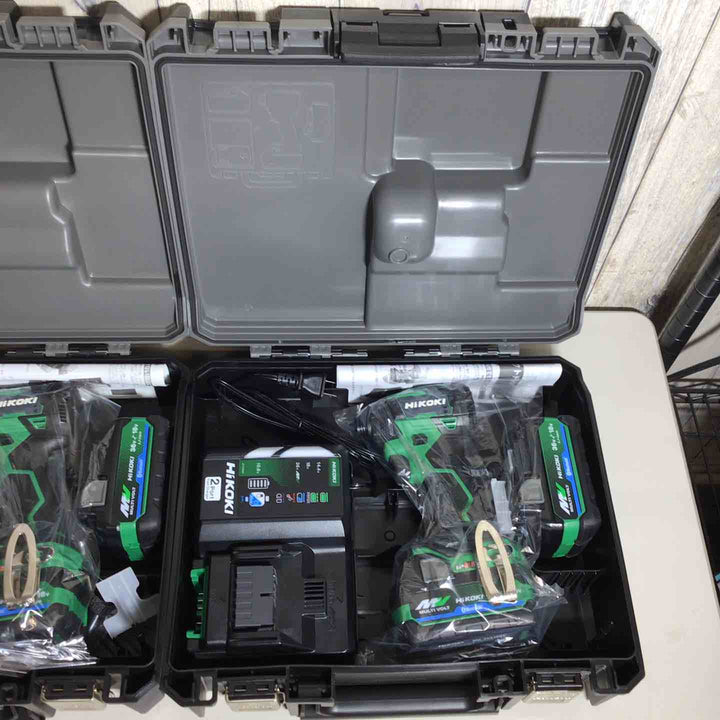【未使用品】 ハイコーキ HIKOKI 日立 コードレス インパクトドライバ アグレッシブグリーン WH36DD(2XHLSZ) 2台 フルセット インパクト グリーン 緑 純正 充電式 【戸田店】