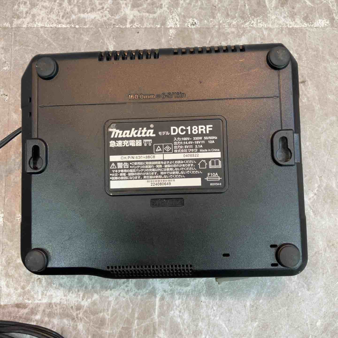 【中古品】マキタ 純正 18V 6.0Ah バッテリー BL1860B×2個 (充電20回/22回) + 急速充電器 DC18RF 計3点セット まとめ makita【八潮店】