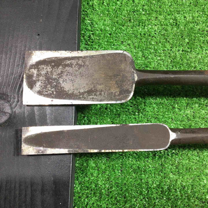 平義(？) 突き鑿 2本組 約23mm/約48mm 本体のみ 錆あり 【川口店】