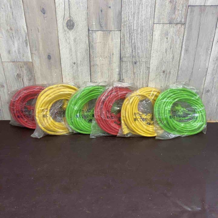 【未使用品(店頭展示品)】 カラーソフトコード 15A 3つ口 10m 5個まとめ 延長コード 【東大和店】