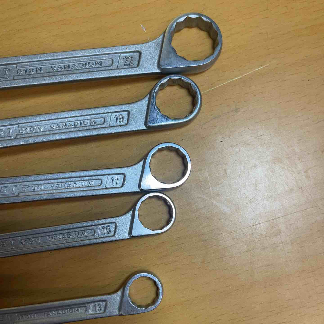 ▲ハゼット(HAZET) ダブルボックスエンドレンチ ショートストレートメガネレンチ 610N 12-22mm 5本セット【越谷店】