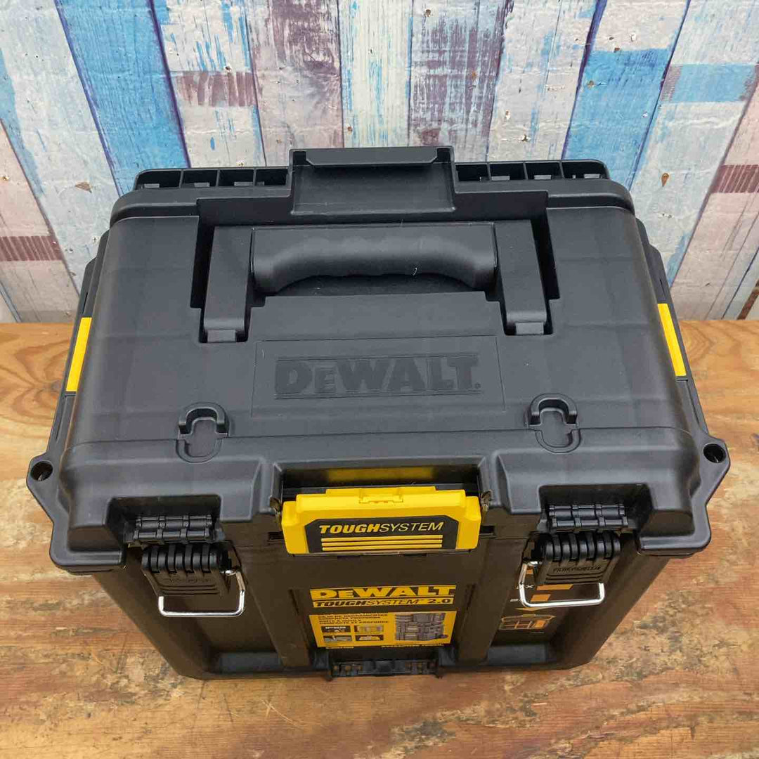 ◇デウォルト(DEWALT) タフシステム2.0 収納ボックス スタンダードBOX ハーフサイズ 工具箱 収納ケース ツールボックス IP65 坊塵 防水 設計 アウトドア DWST08035-1【柏店】