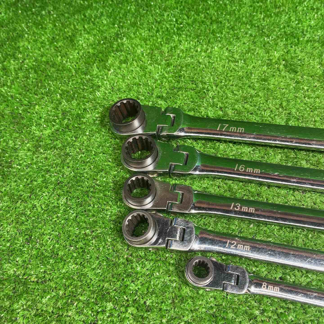 BluePoint ブルーポイント ロングフレックスラチェットレンチ BOERMLD810J、1214、1315、1618，1719５本セット【藤沢店】