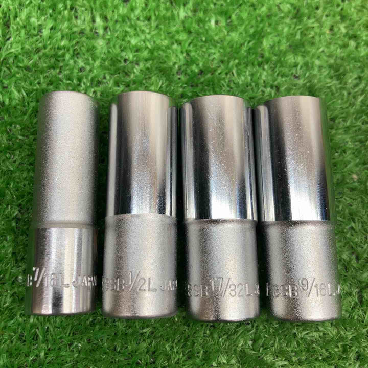 差込角9.5mm(3/8inch)　ディープソケット（６角）（インチサイズ）12本セット【富山店】◇BR