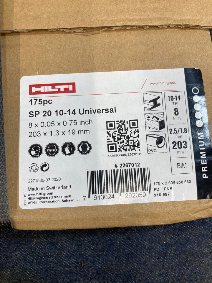 〇ヒルティ(HILTI) レシプロソーブレード SP20 10-14Univaesal(175pc) 203mm×1.3mm×19mm #2267012【八潮店】