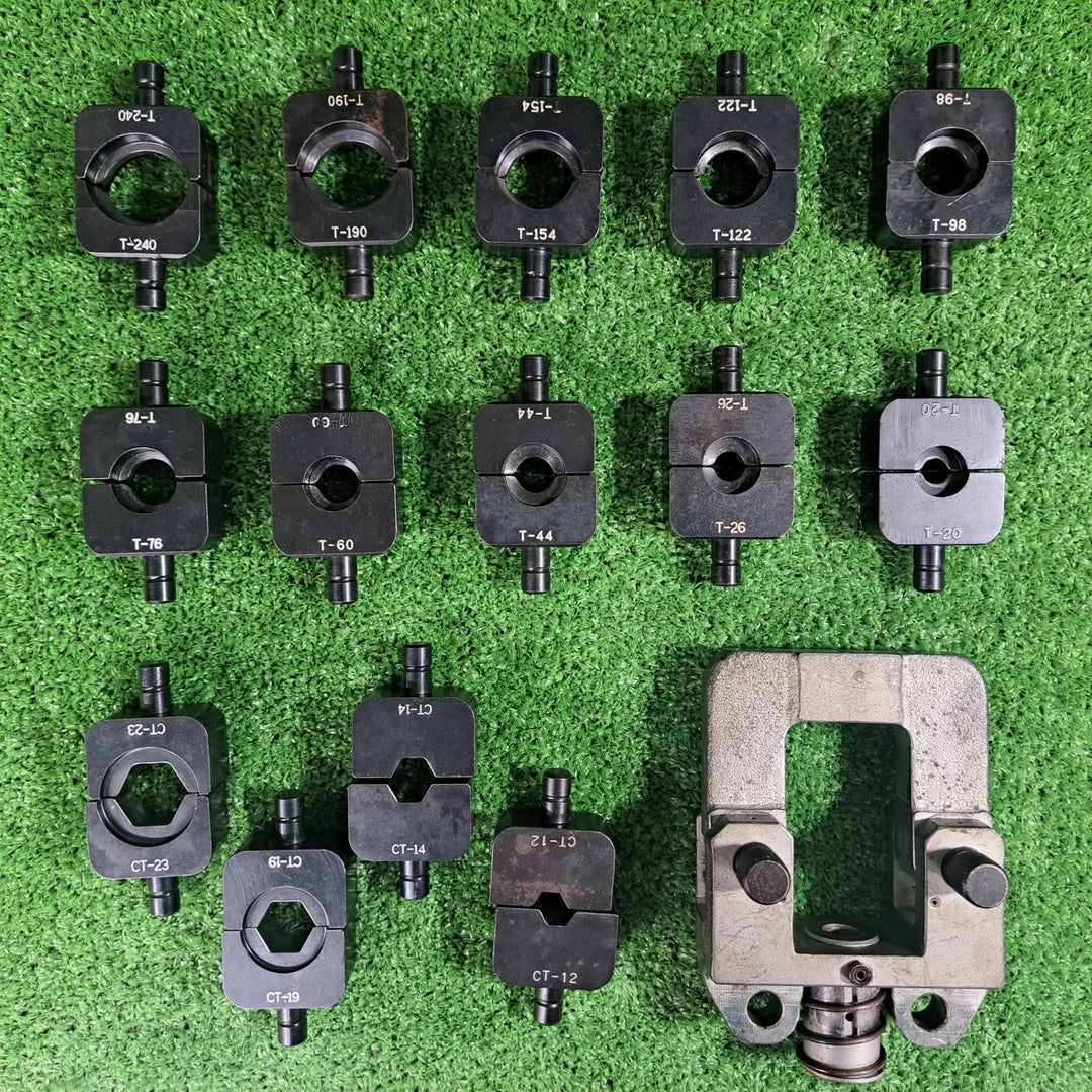 カクタス/CACTUS マルチ圧縮用アタッチメント EV2-T240、T形 六角圧縮 ダイス 14組セット EV-200シリーズ・EV-250シリーズ型専用 【岩槻店】