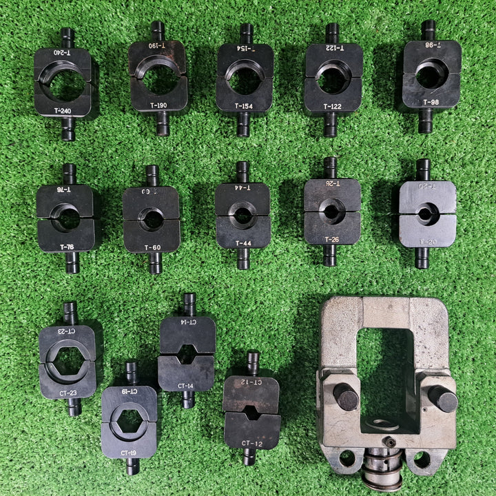カクタス/CACTUS マルチ圧縮用アタッチメント EV2-T240、T形 六角圧縮 ダイス 14組セット EV-200シリーズ・EV-250シリーズ型専用 【岩槻店】