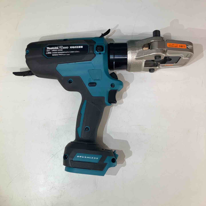 【美品】★マキタ(makita) コードレス圧着機 TC300DRG 充電回数6回　ゴム一個欠品 , ケーブルカッター付き【150AT50YC】【戸田店】