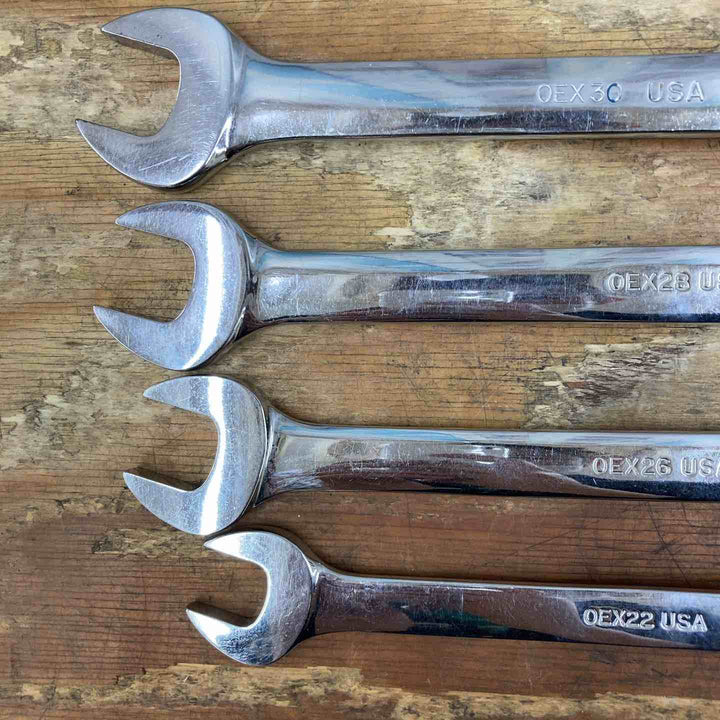 【中古品】▲スナップオン(Snap-on) コンビネーションレンチセット 8本 OEX30/28/ 26/ 22/ 20/18/ 14/10 旧ロゴ インチ【柏店】