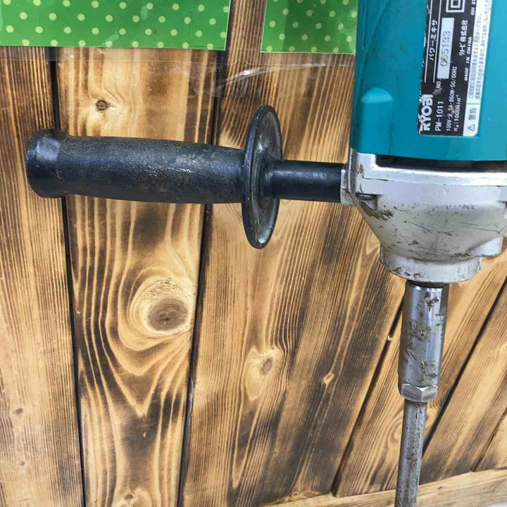 ☆リョービ(RYOBI) コンクリートかくはん機 PM-1011100V 860W 径150mm ステンレス ダブルスクリュー塗料 壁材 接着剤 モルタル セメント 【越谷店】