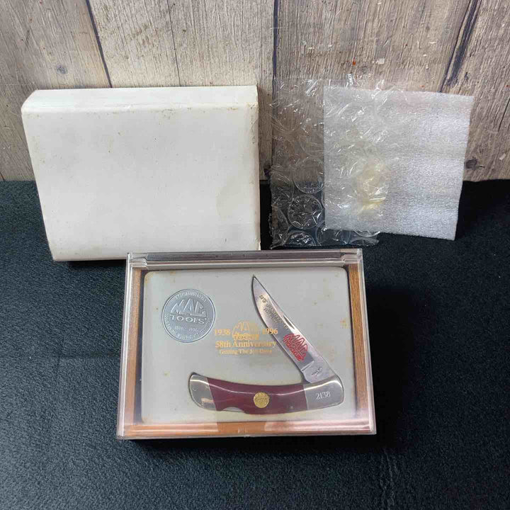 【中古美品】 マックツール(MACTOOLS) 58周年 フォールディングナイフ メダル付き 1996年 未使用長期保管品 【東大和店】