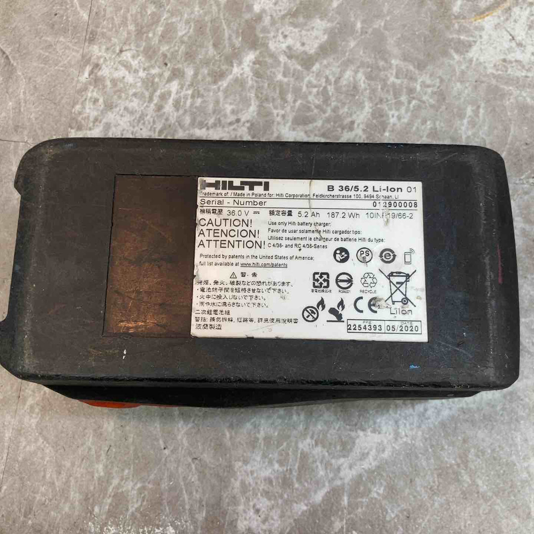 【現状品】HILTI/ヒルティ　バッテリー B36/5.2 Li-lon、充電器 C4/36-350【八潮店】