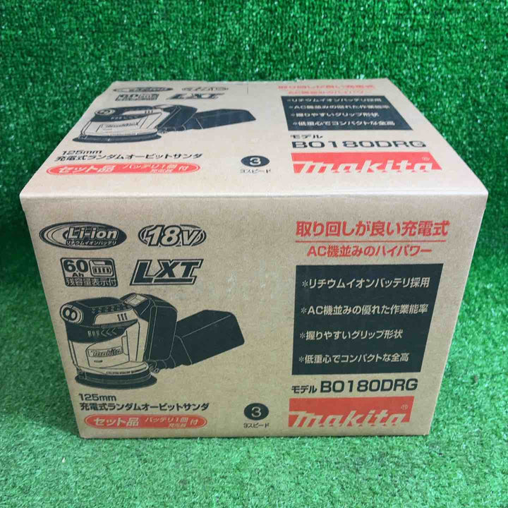 マキタ(Makita) 125ミリ充電式ランダムオービット 18V6Ah バッテリ・充電器付 BO180DRG【藤沢店】