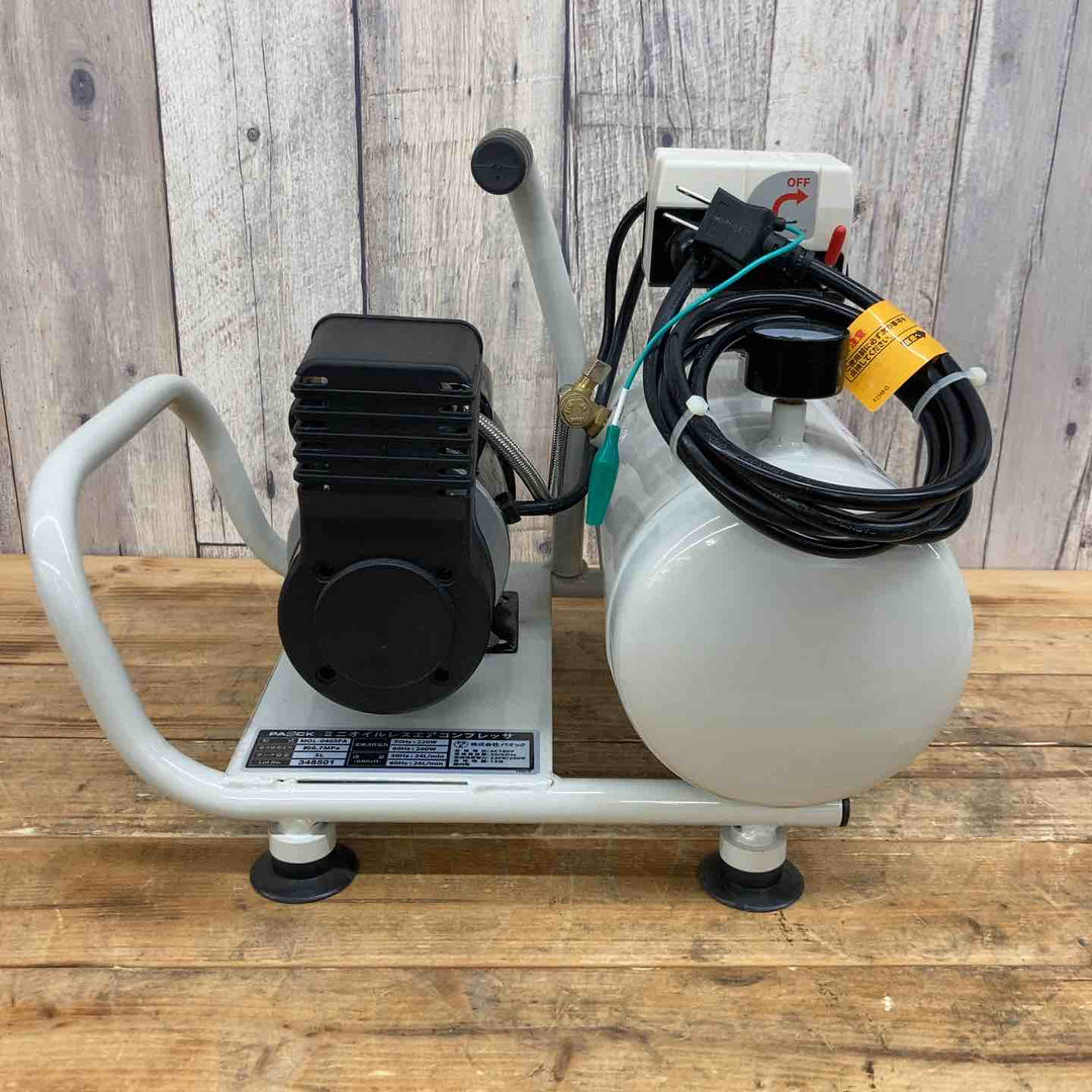 パオック PAOCK ミニ オイルレス エアコンプレッサー MOL-0405PA 5L エアフィルタ(本体取付済) 【東大和店】