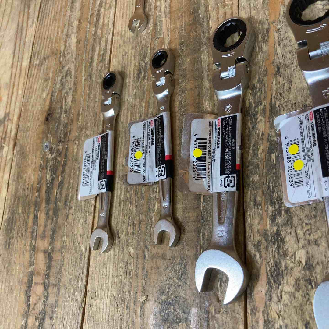 トネ(TONE) ラチェットメガネレンチ RM-07~17 首振 RMF-07~15 切替式 RMR-10~13 合計11本セット【所沢店】